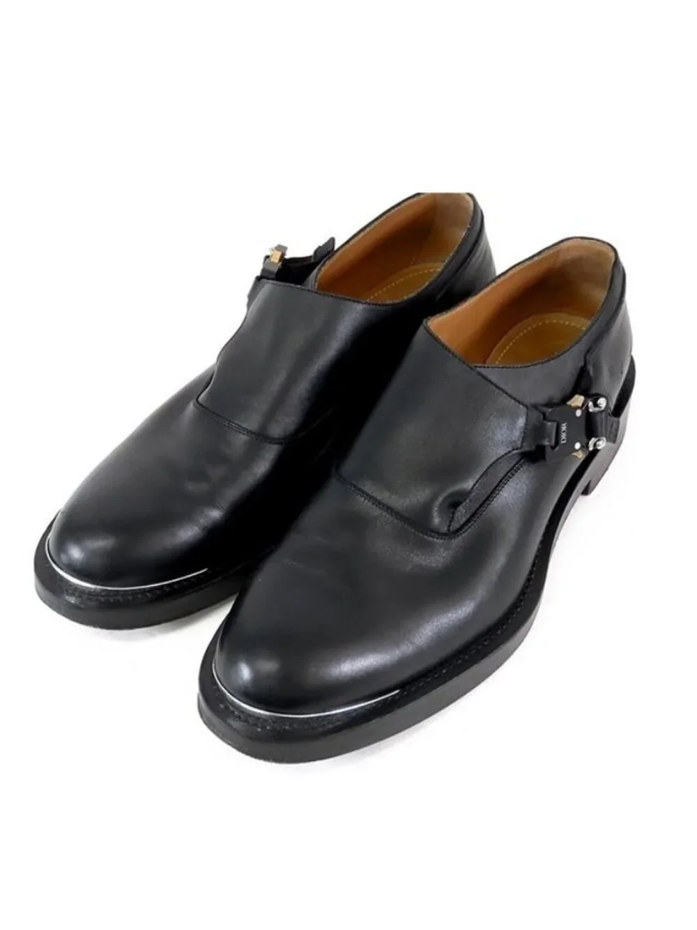 Dior Combat Monk Dress Shoes Black Leather Single Business